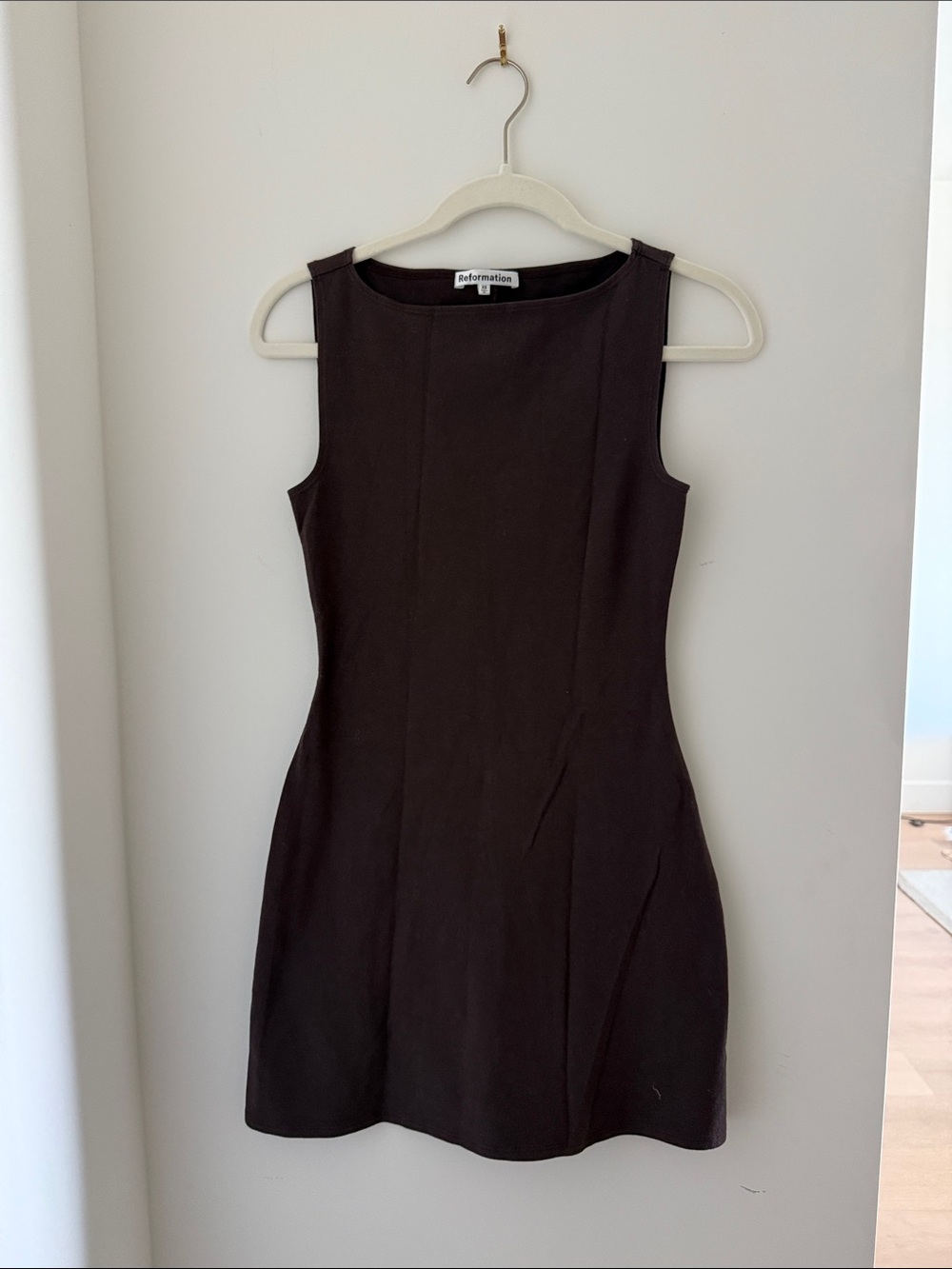 Reformation Sleeveless Minidress in Mole
